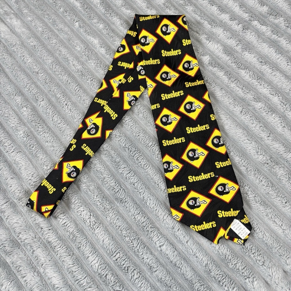 Pittsburgh Steelers III Men's Tie Ralph Marlin Vintage 1995‎ RM Sports 100% Silk